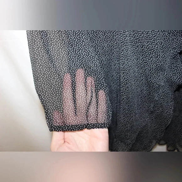 Women’s Abercrombie & Fitch Mini Polka Dot Wrap Summer Sheer Sleeve Dress Small - Picture 6 of 16
